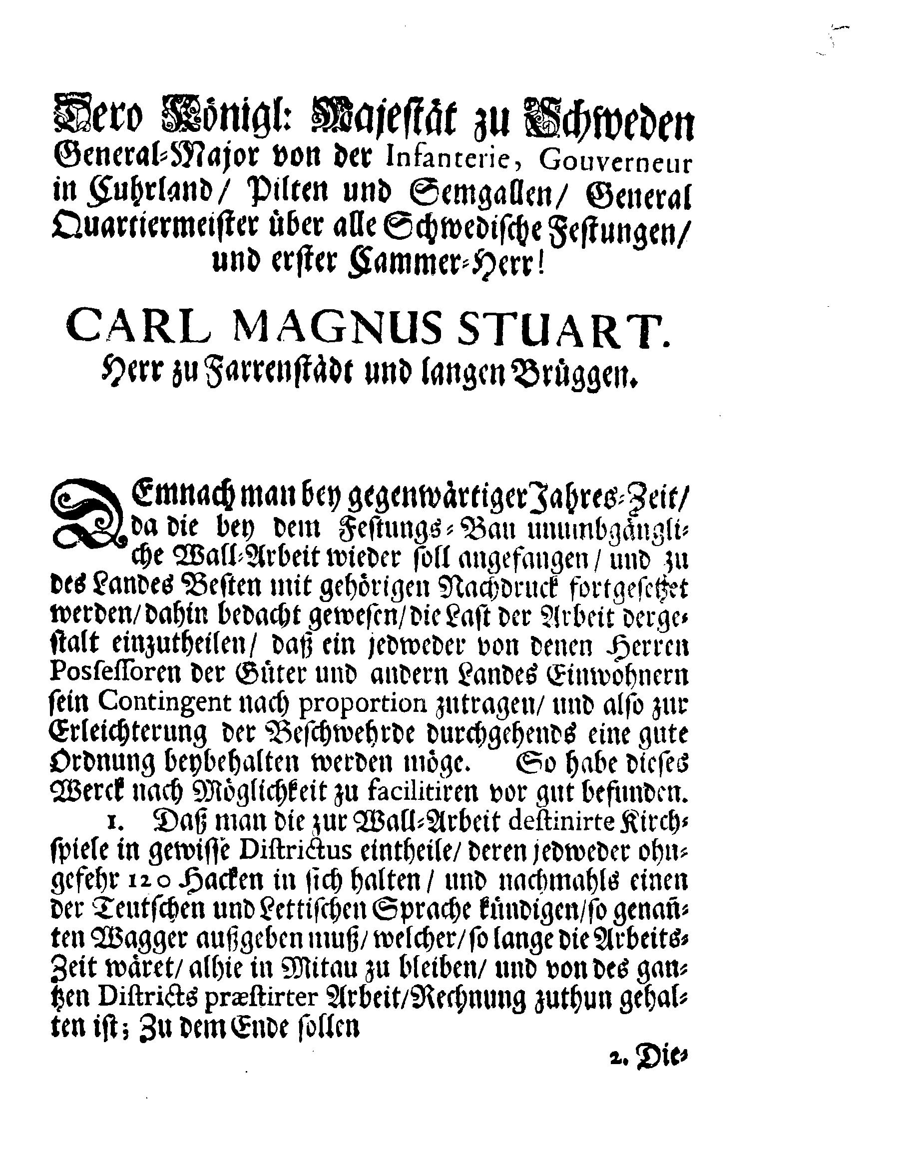 [Carl Magnus Stuarti korraldus]