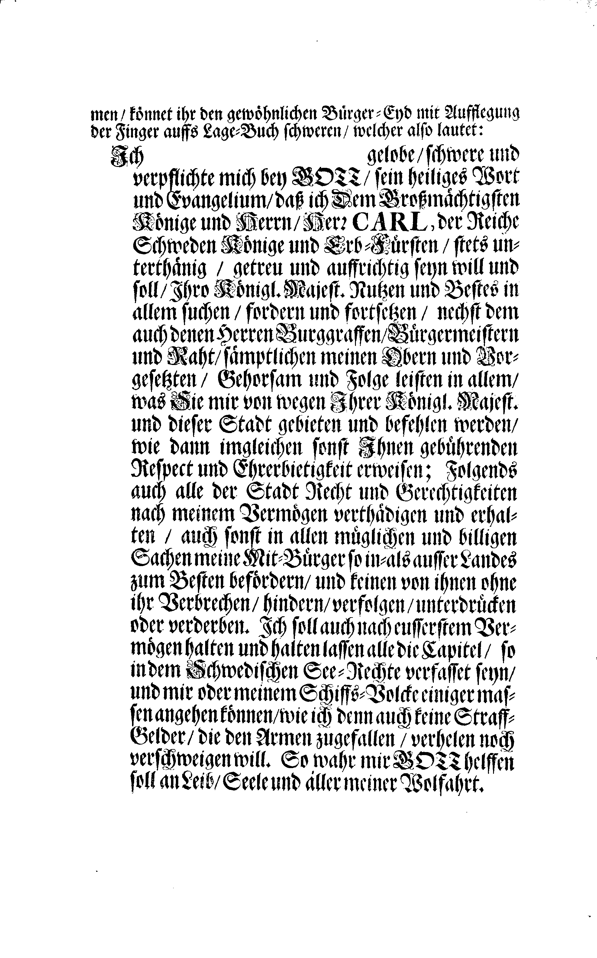 Ermahnung an diejenige, so hieselbst das Bürger-Recht gewinnen wollen