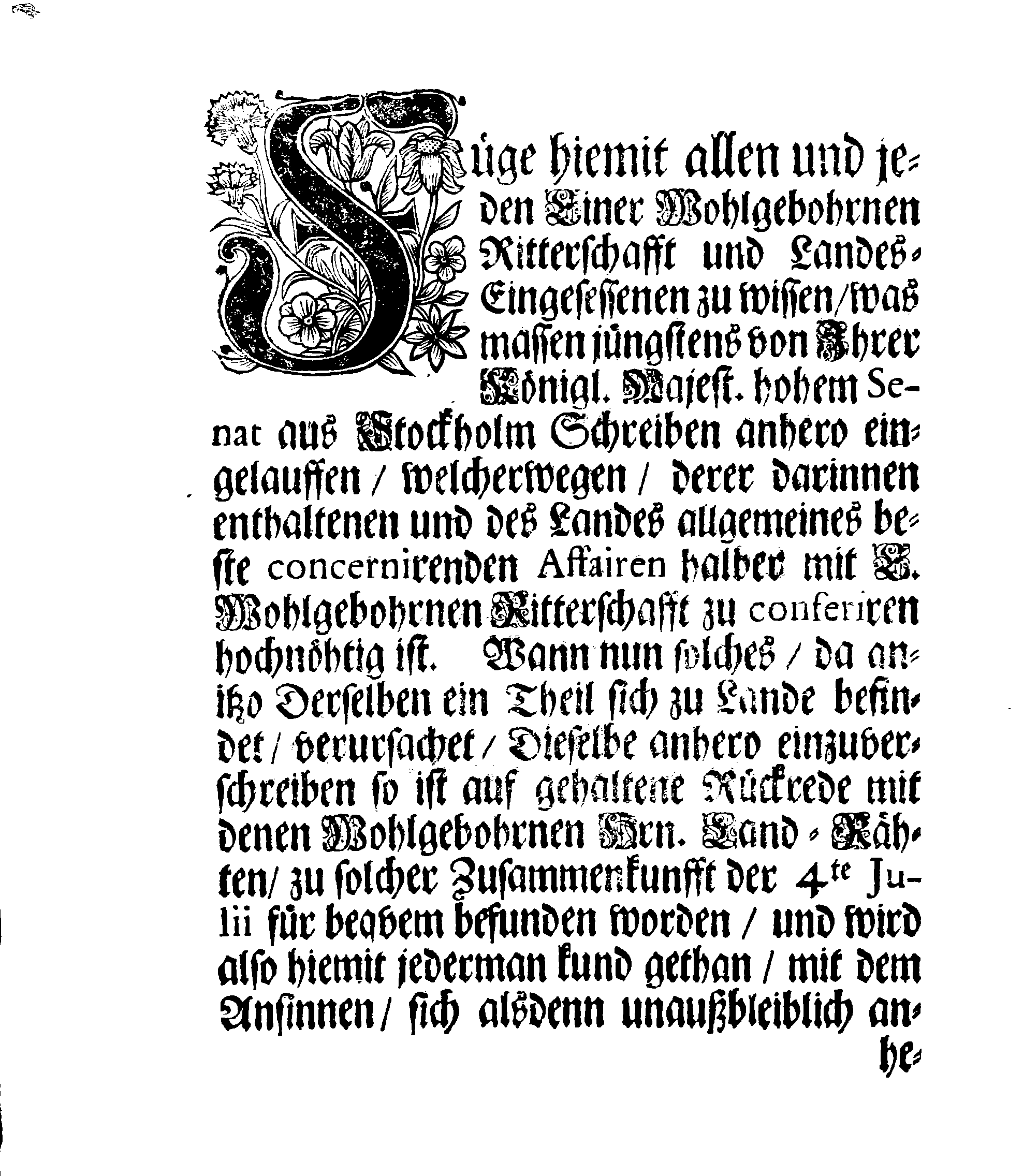 [Friedrich Patkulli korraldus Karl Nierothi nimel]