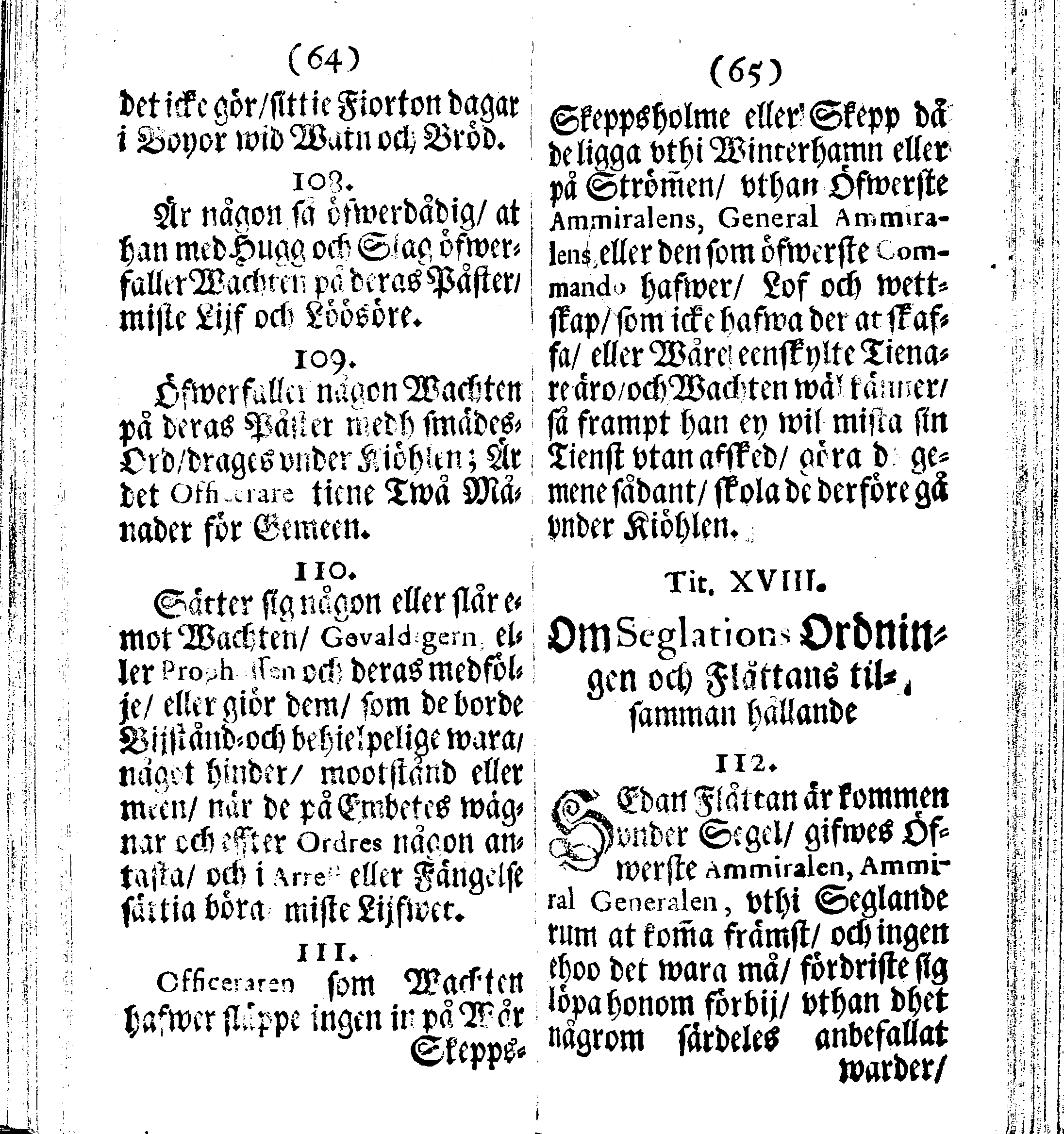 Siö-Lagh: Som Then Stoormächtigste Konung och Herre Her CARL then Elffte, Sweriges, Göthes och Wändes Konung, [etc.] Åhr 1667 hafwer låtit författa, Af Trycket utgå och Publicera. Nu effter mångens Begäran i mindre Format, af nyo omtryckt, Med Förökning af åtskillige Kongl. May:tz Stadgar och Förordningar. Angående Alt hwad Kiöpman, Redare, Skippare och Lodzmän, wid Skip-Farten; for In- och Utgående, böra i Acht taga