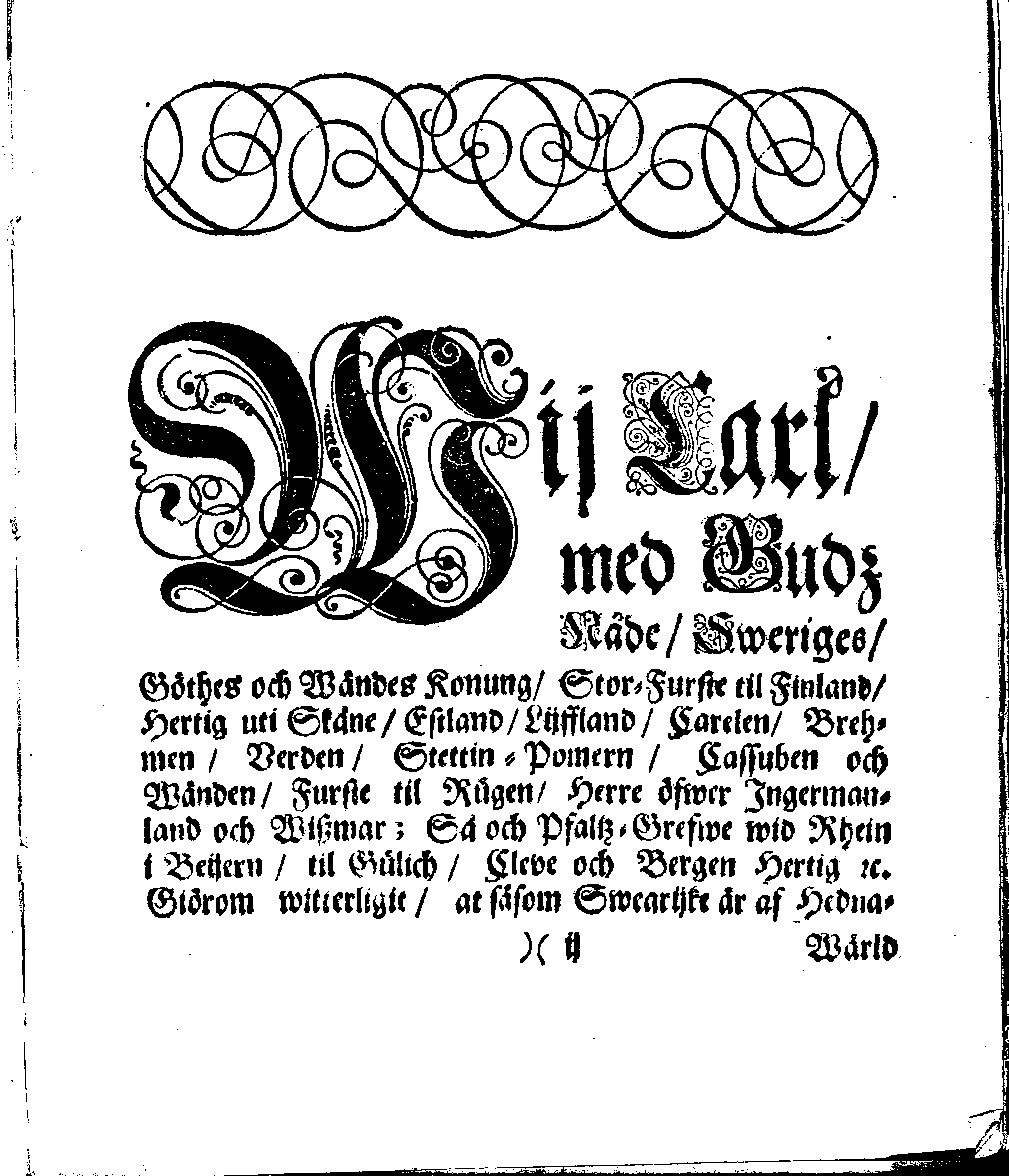 Kyrkio-Lag och Ordning, som then Stormächtigste Konung och Herre, Herr CARL then Elofte, Sweriges, Göthes och Wändes Konung, [etc.] Åhr 1686. hafwer låtit försatta, och Åhr 1687. af Trycket utgå och publicera. Jemte ther til hörige Stadgar