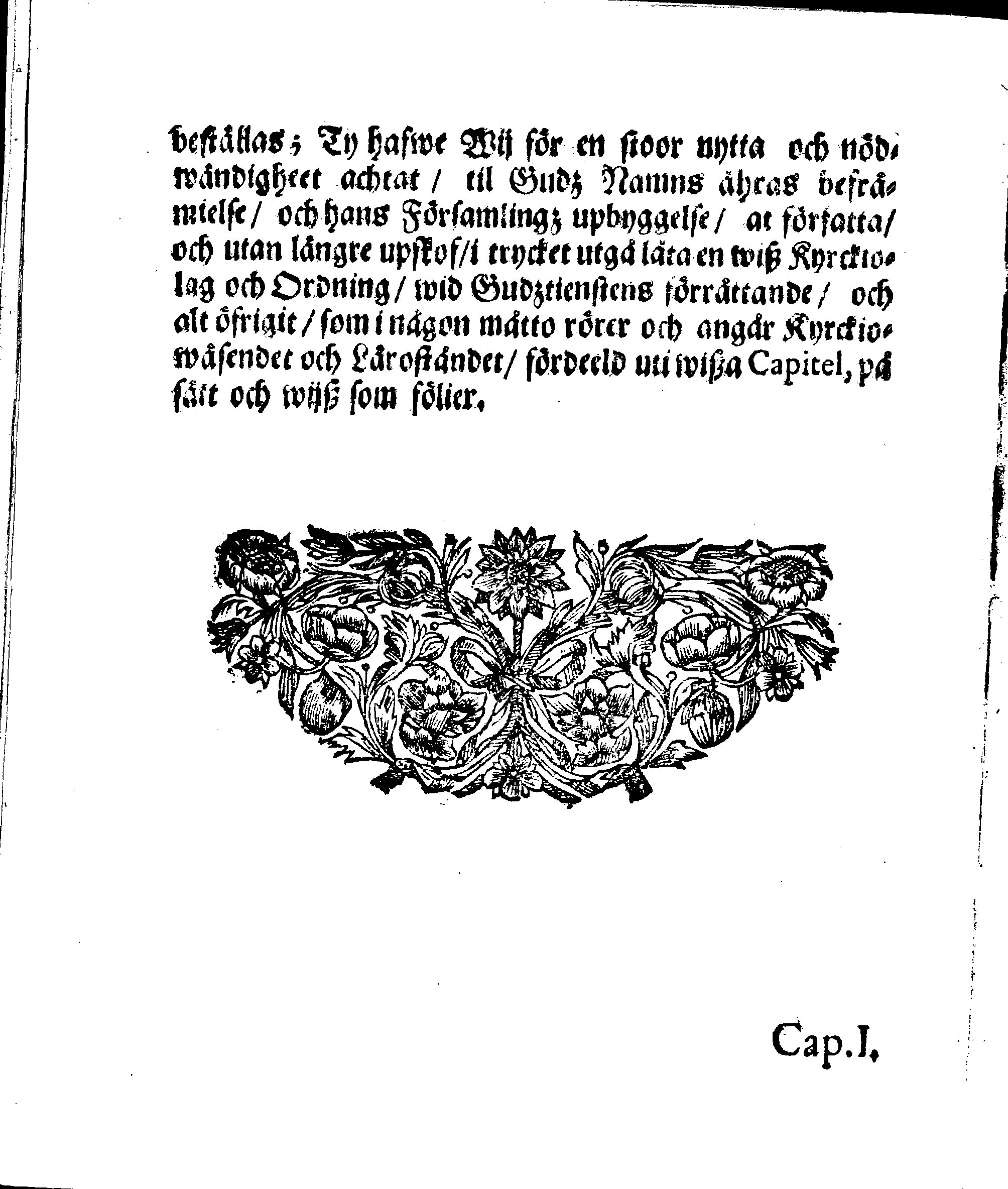 Kyrkio-Lag och Ordning, som then Stormächtigste Konung och Herre, Herr CARL then Elofte, Sweriges, Göthes och Wändes Konung, [etc.] Åhr 1686. hafwer låtit försatta, och Åhr 1687. af Trycket utgå och publicera. Jemte ther til hörige Stadgar