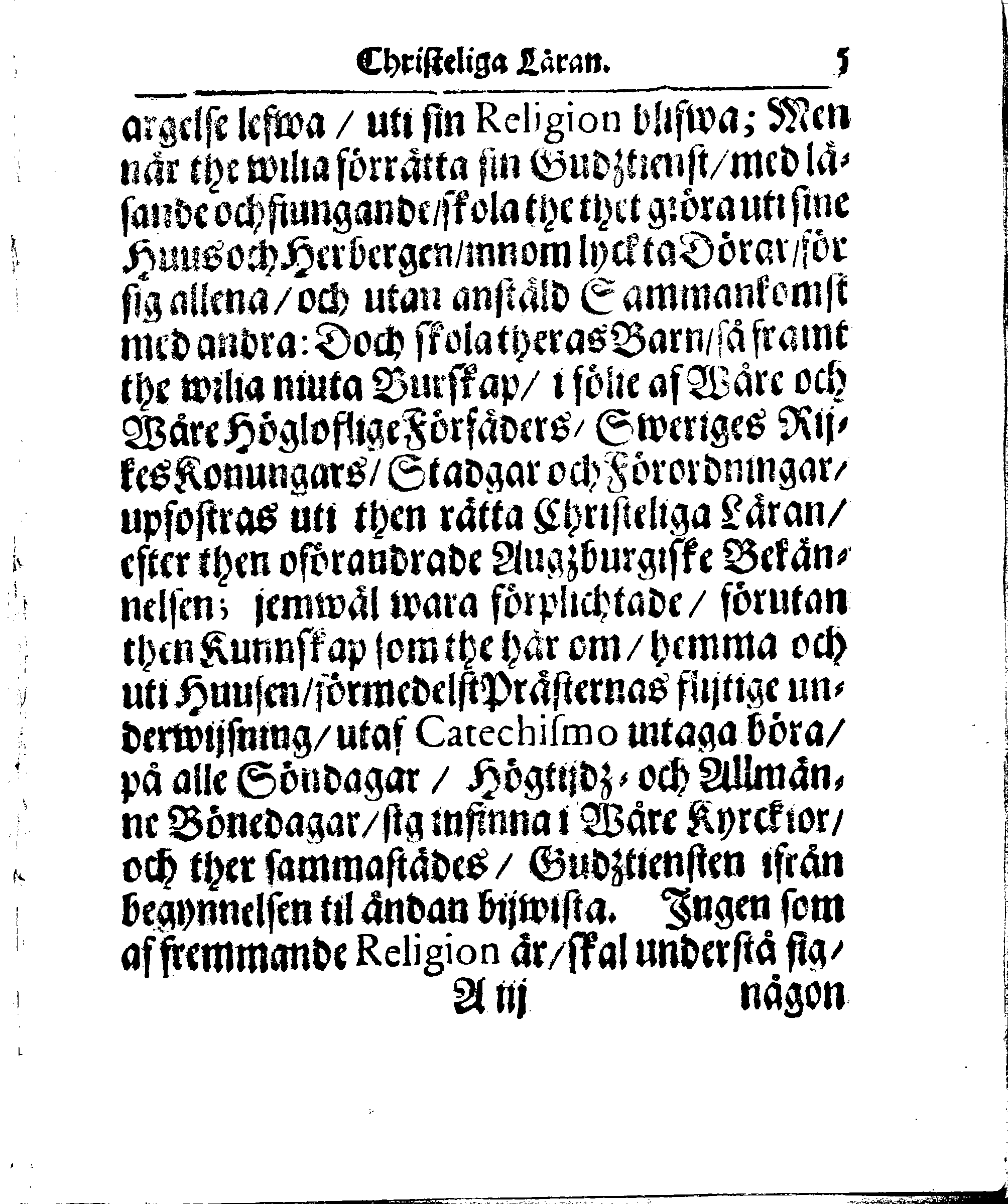 Kyrkio-Lag och Ordning, som then Stormächtigste Konung och Herre, Herr CARL then Elofte, Sweriges, Göthes och Wändes Konung, [etc.] Åhr 1686. hafwer låtit försatta, och Åhr 1687. af Trycket utgå och publicera. Jemte ther til hörige Stadgar