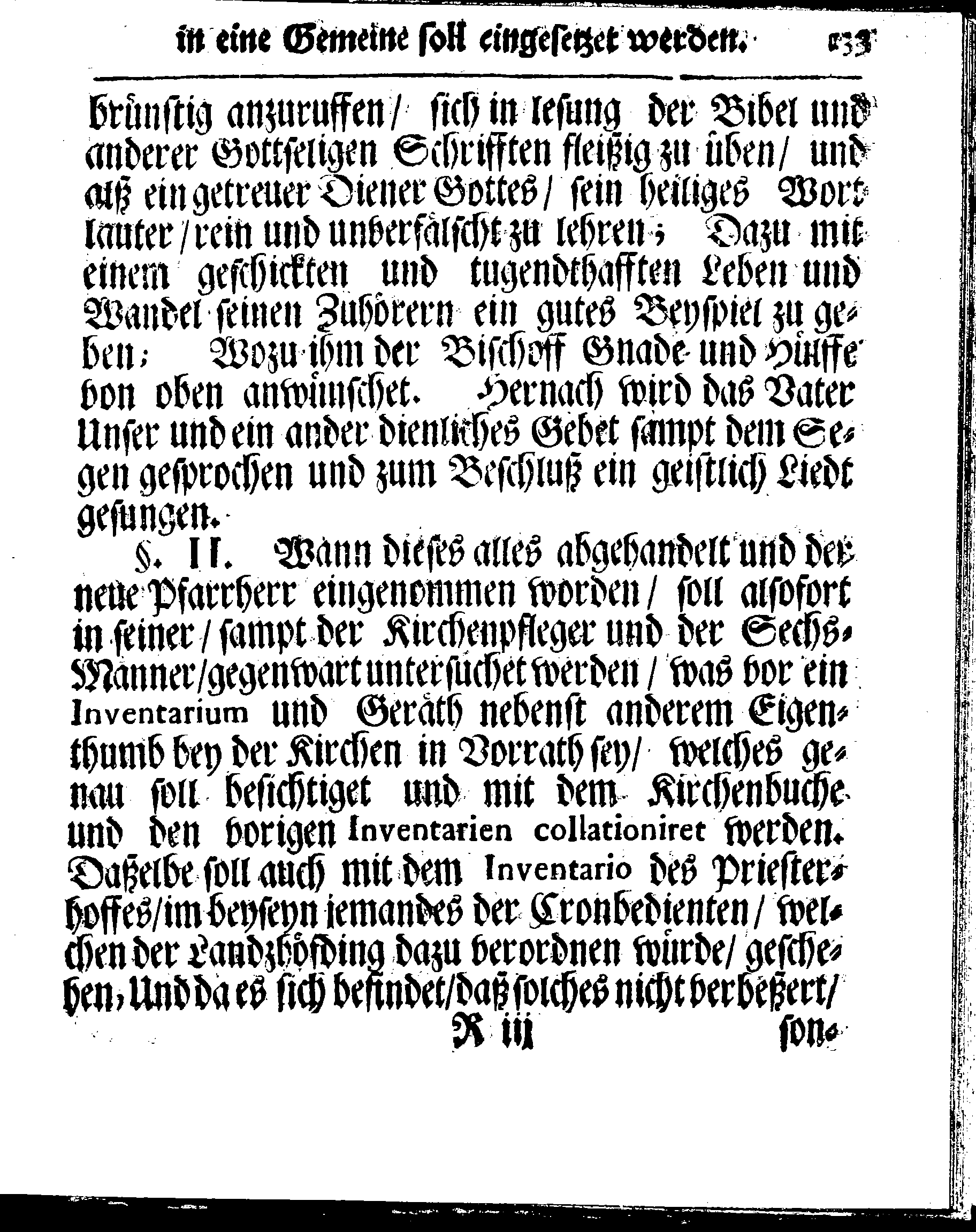 Kirchen-Gesetz und Ordnung, So der Großmächtigste König und Herr, Herr CARL, der Eilffte, Der Schweden, Gothen und Wenden König, [etc.] Im Jahr 1686 hat verfassen und Im Jahr 1687 im Druck außgehen und publiciren lassen. Mit denen dazu gehörigen Verordnungen.