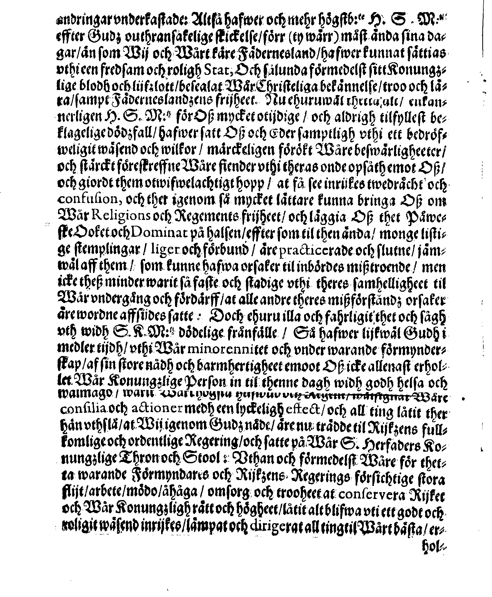 Kongl. May:tz PLACAT Om tree Almenne Solen Fasto- och Bönedagar som påbudne äre uthi innewarande åhr öfwer hela Swerige, Storfurstendömet Finland, Estland, Lijff- och Ingermanlandh at begå och hållas