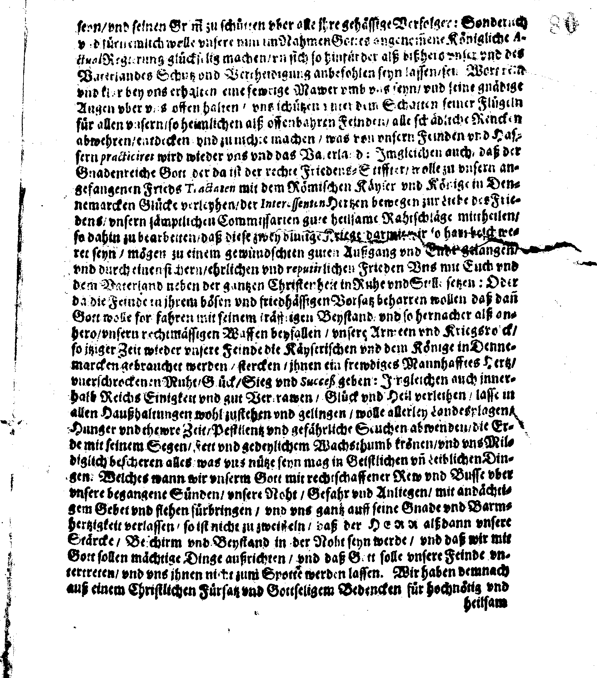Königl. Mayst. PLACAT Wegen Dreyer Allgemeinen Solenn-Faste- und Bet-Tagen, so im itztlauffenden Jahre anbefohlen seyn, uber gantz Schweden, GroßFürstenthum Finland, Ehistland, Lieff- und Ingermanland zu begehen und halten