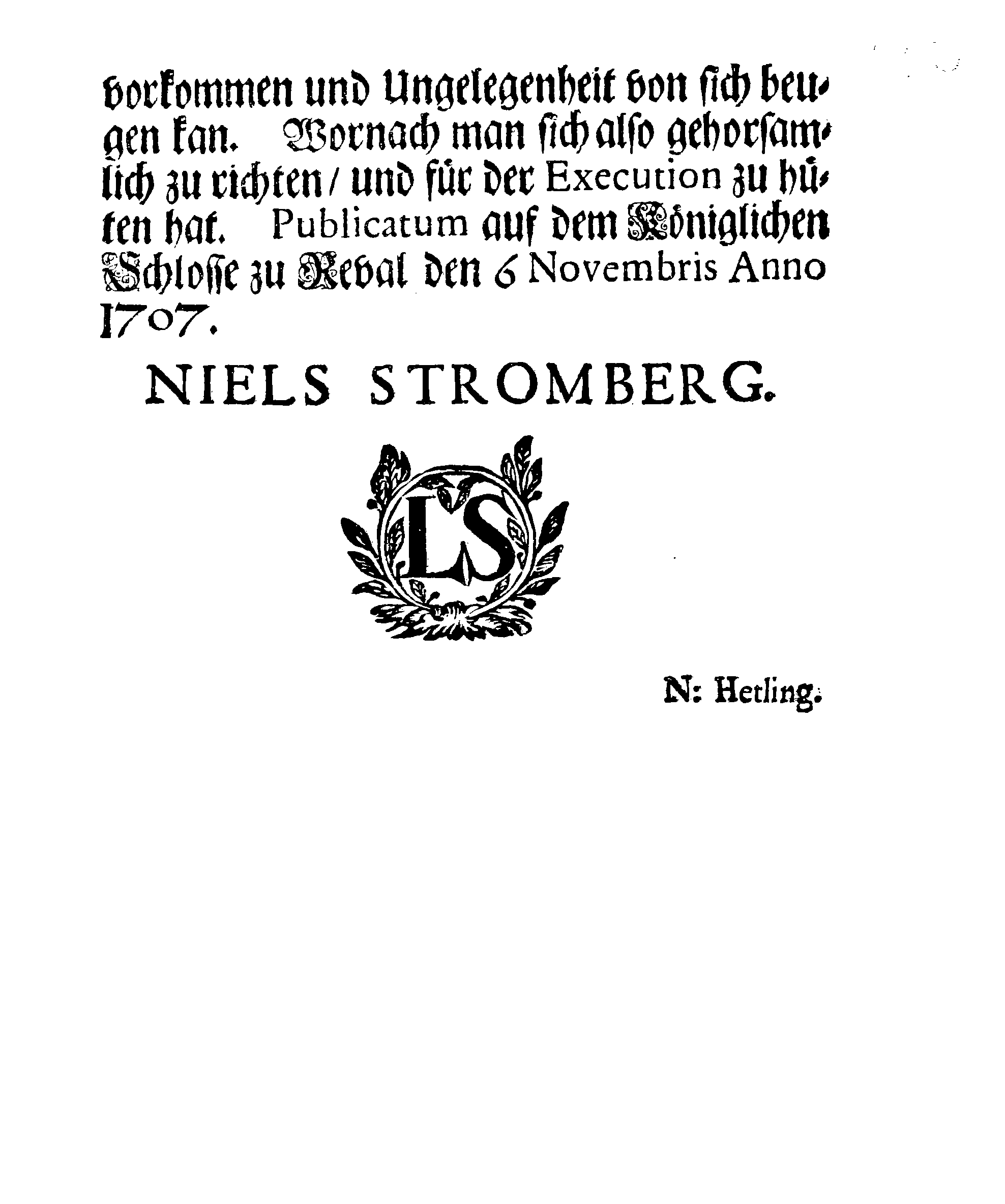 [Nils Strombergi korraldus]