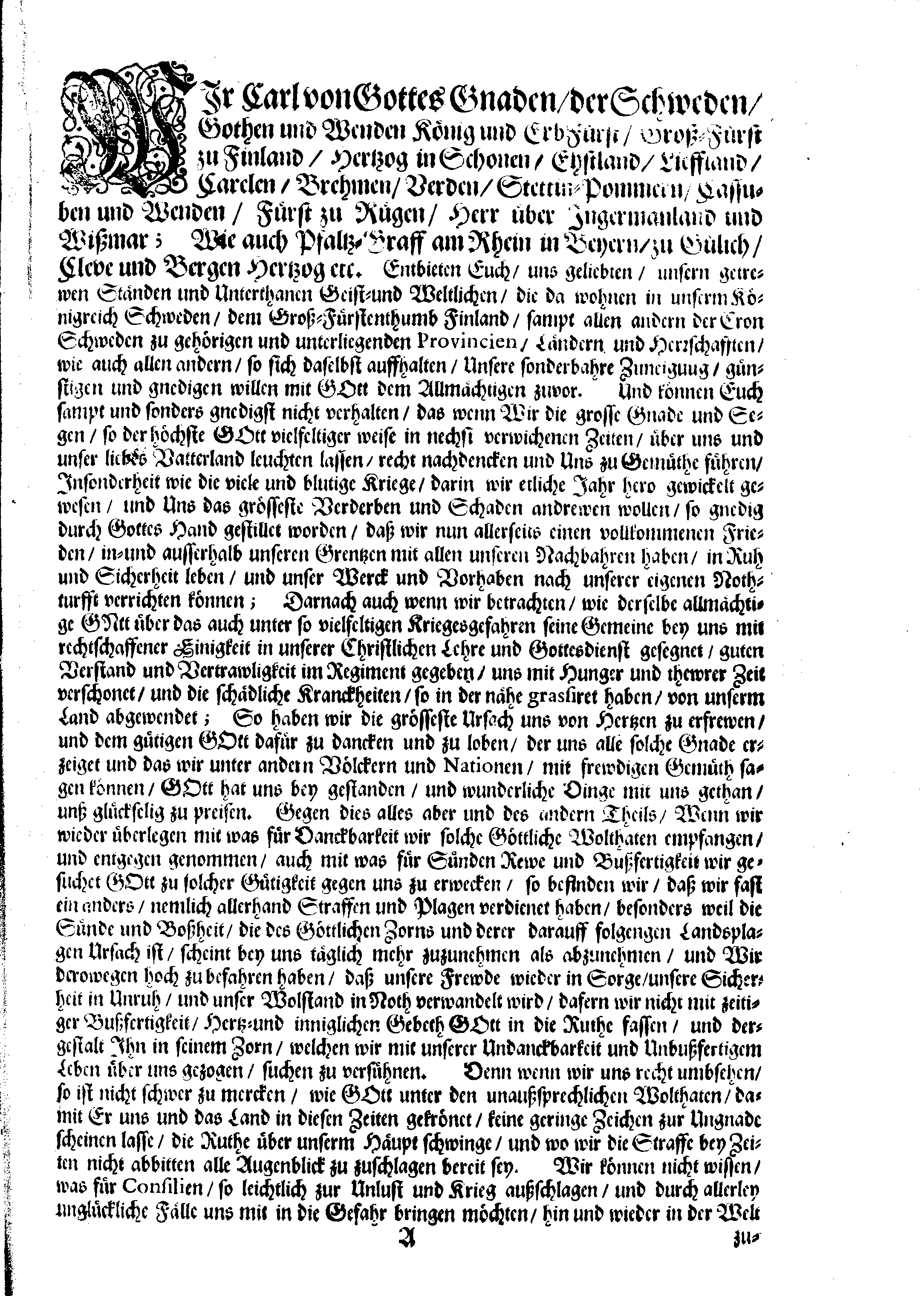 [Kuningas Karl XI eestkostevalitsuse korraldus]