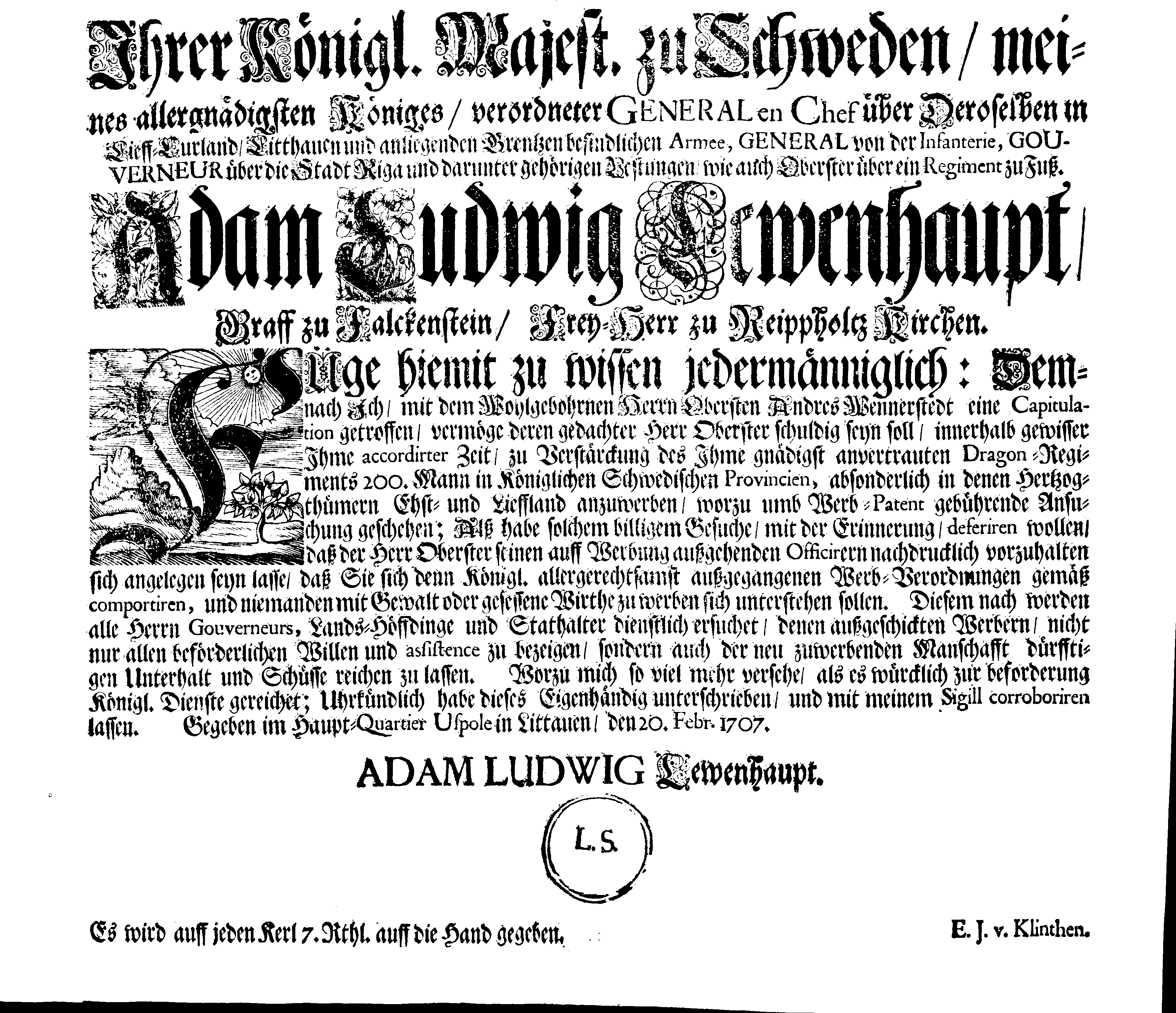 [Adam Ludwig Lewenhaupti korraldus]