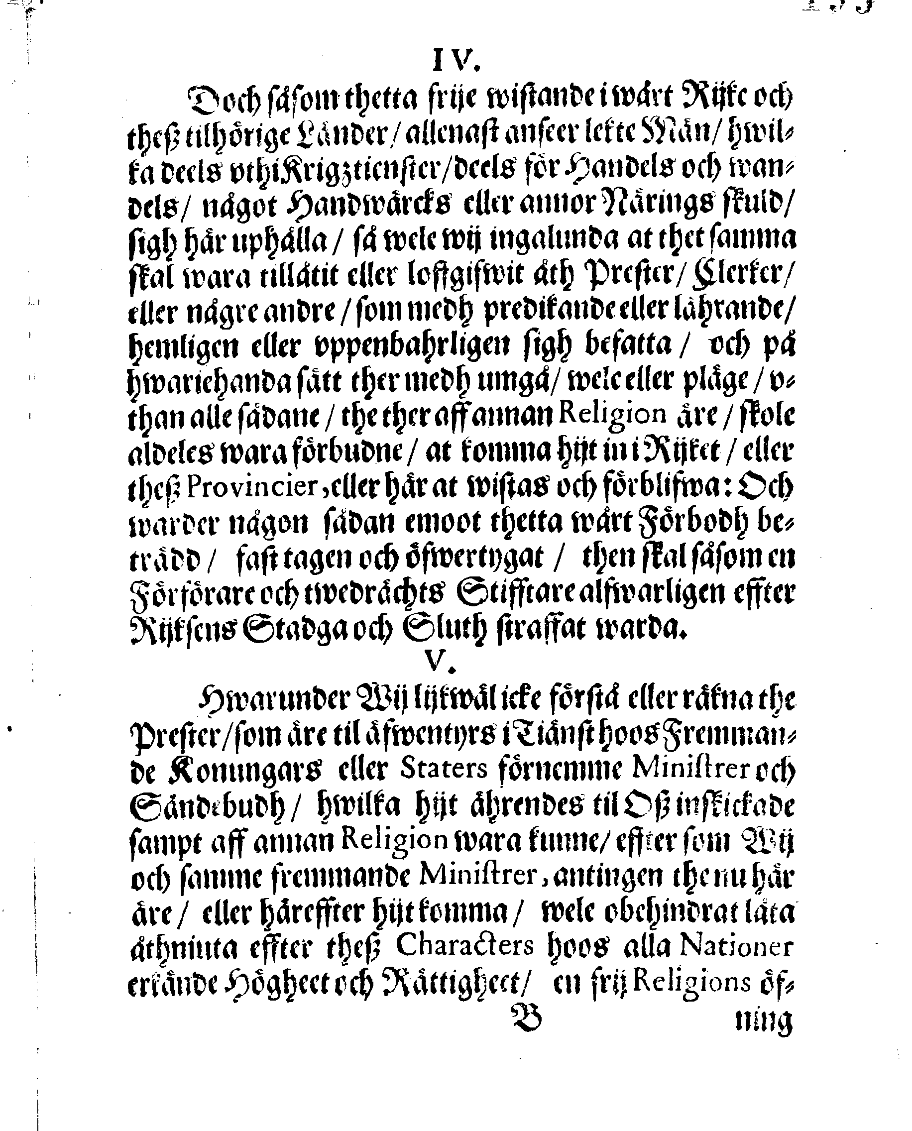 Kongl. Mayst.tz RELIGIONS PLACAT