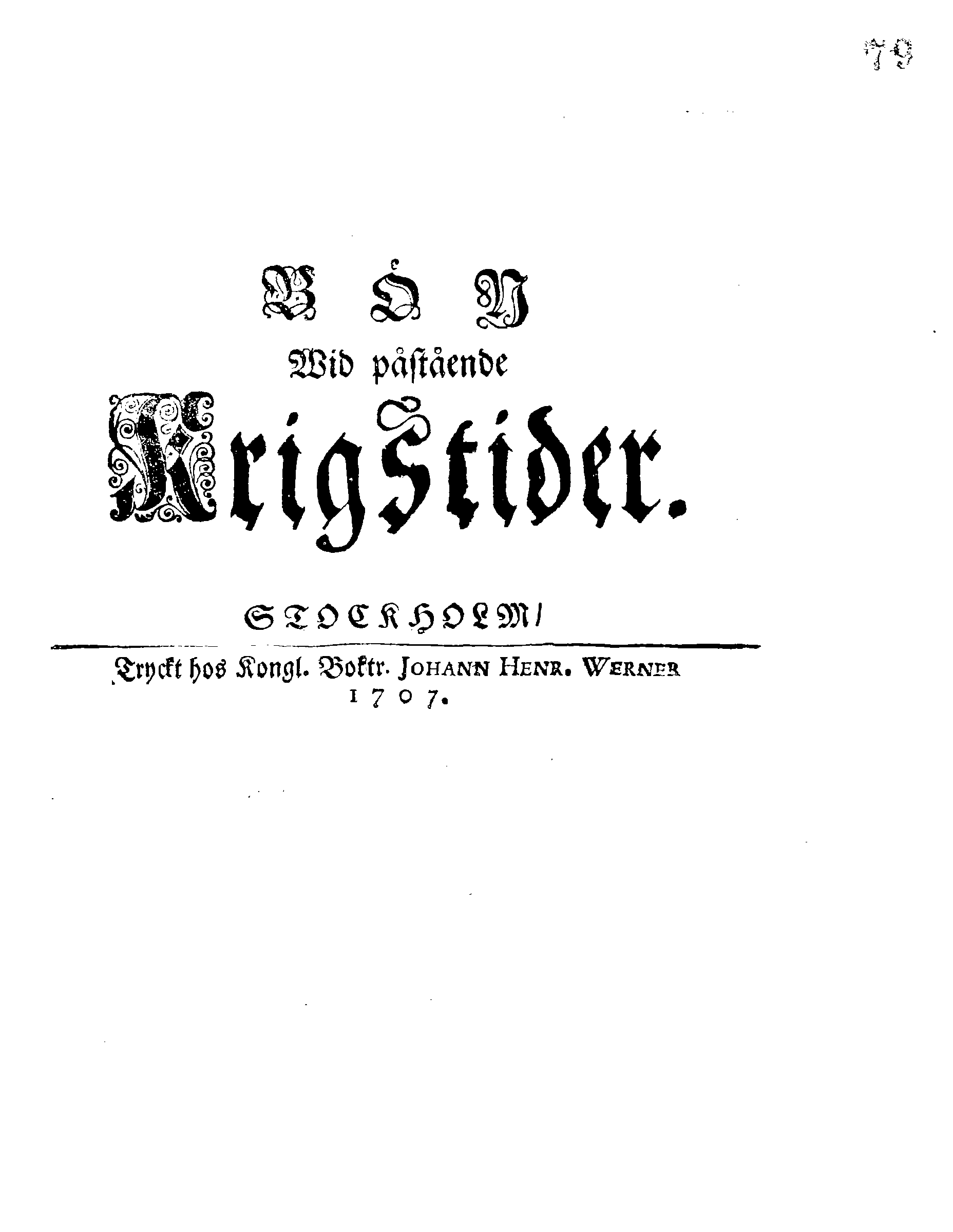 BÖN Wid påstående Kriegstider