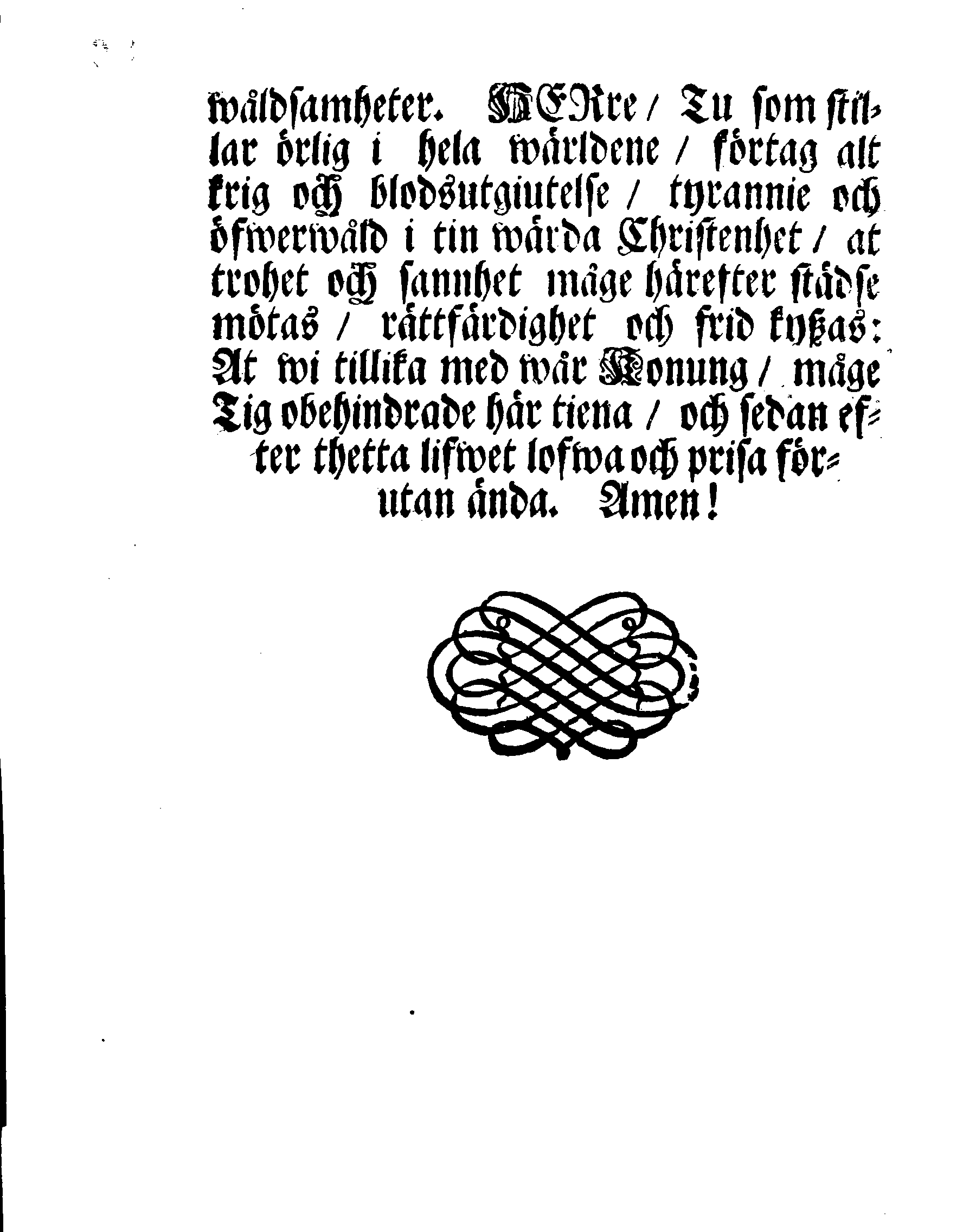 BÖN wid påstående Krigs-Tider