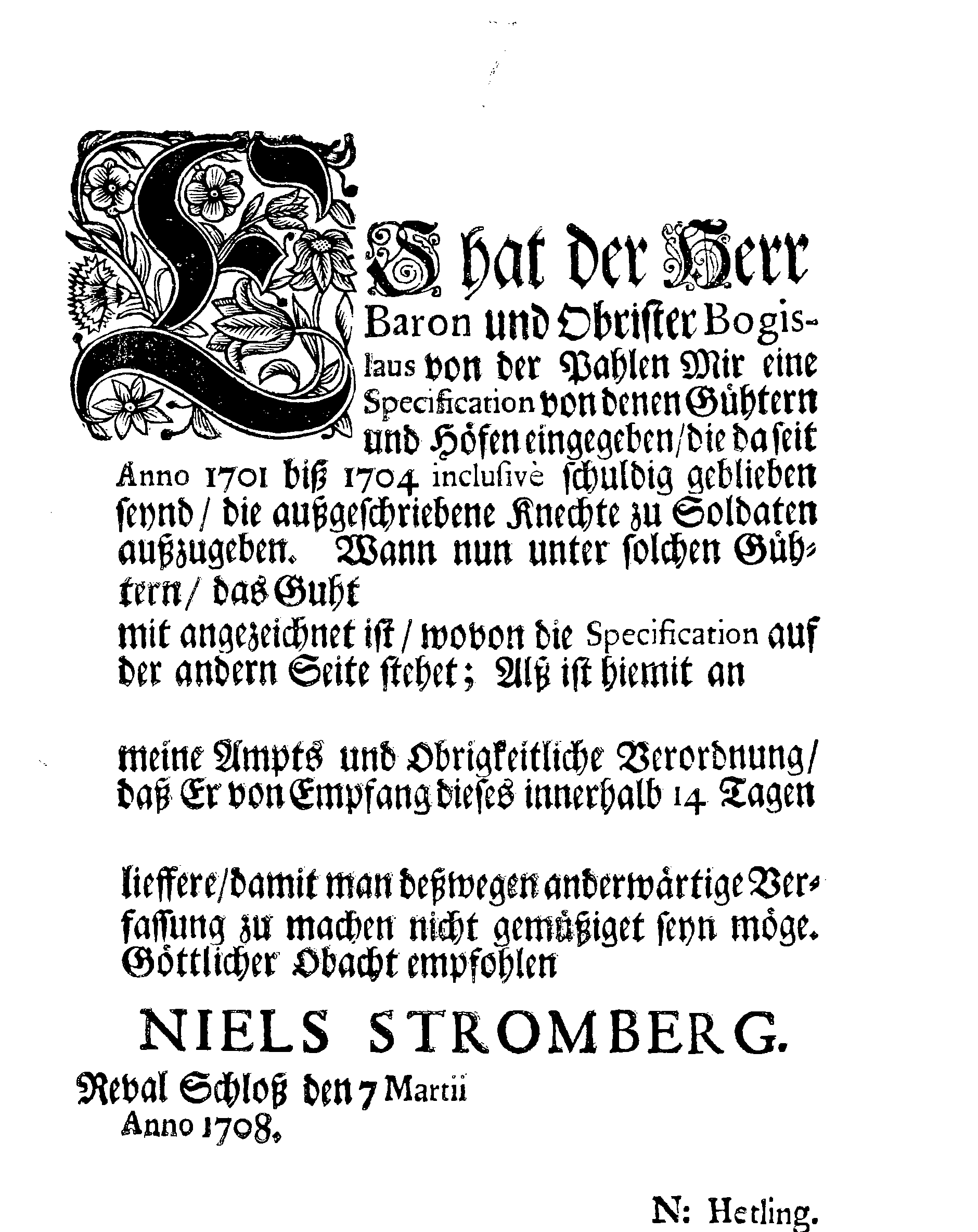 [Nils Strombergi korraldus]