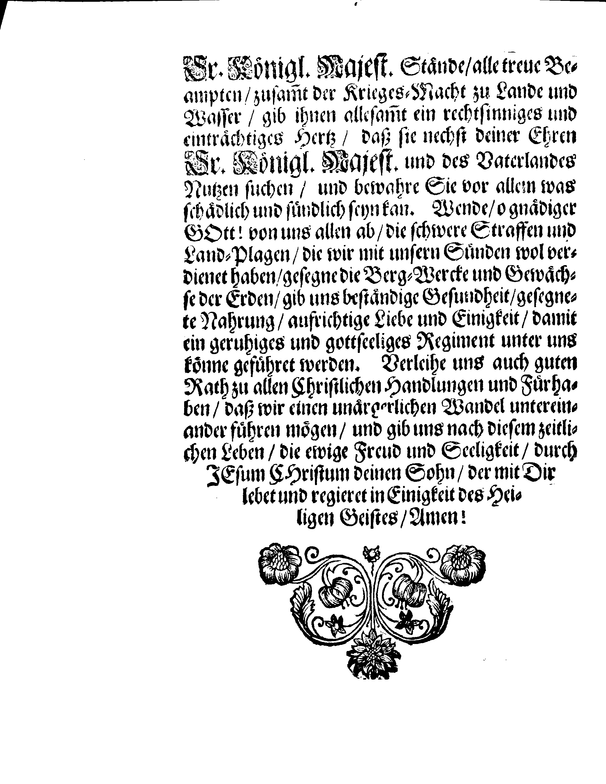 Allgemeines GEBETH nach den Predigten und Beth-Stunden in den Versamlungen zu gebrauchen