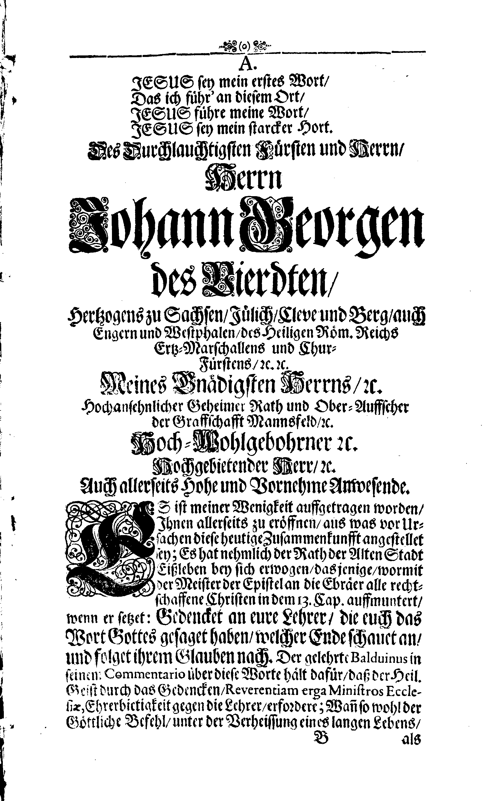 IRMENSULA LUTHERI, oder Ehren-Gedächtnüß des Grossen Lutheri, In der ausführlichen Beschreibung, wie das jenige Hauß, darinne derselbe zu Eißleben gebohren worden, von dem Rathe daselbst aufferbauet, und Am 31. Octobris 1693. solenniter, in Volckreicher Versammlung, zu einen Allmosen-Hause auch Schreib- und Rechen-Schule, eingeweihet worden, Welche hierdurch der gantzen Evangelischen Christenheit wolte kund machen, Gottfried Vogler, der Zeit regierender Stadt-Voigt bey der Alt-Stadt Eißleben