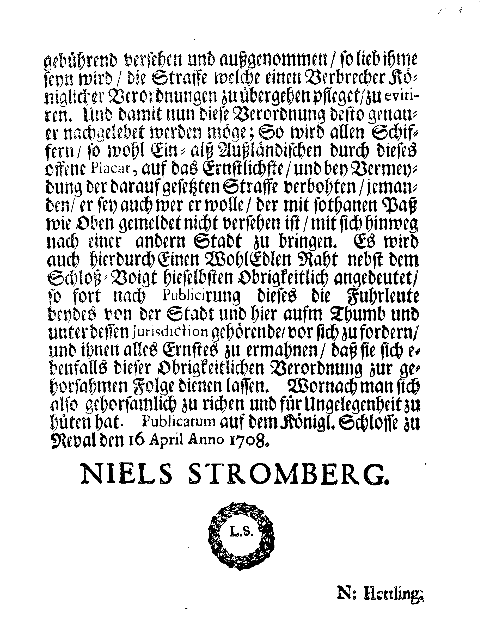 [Nils Strombergi korraldus]