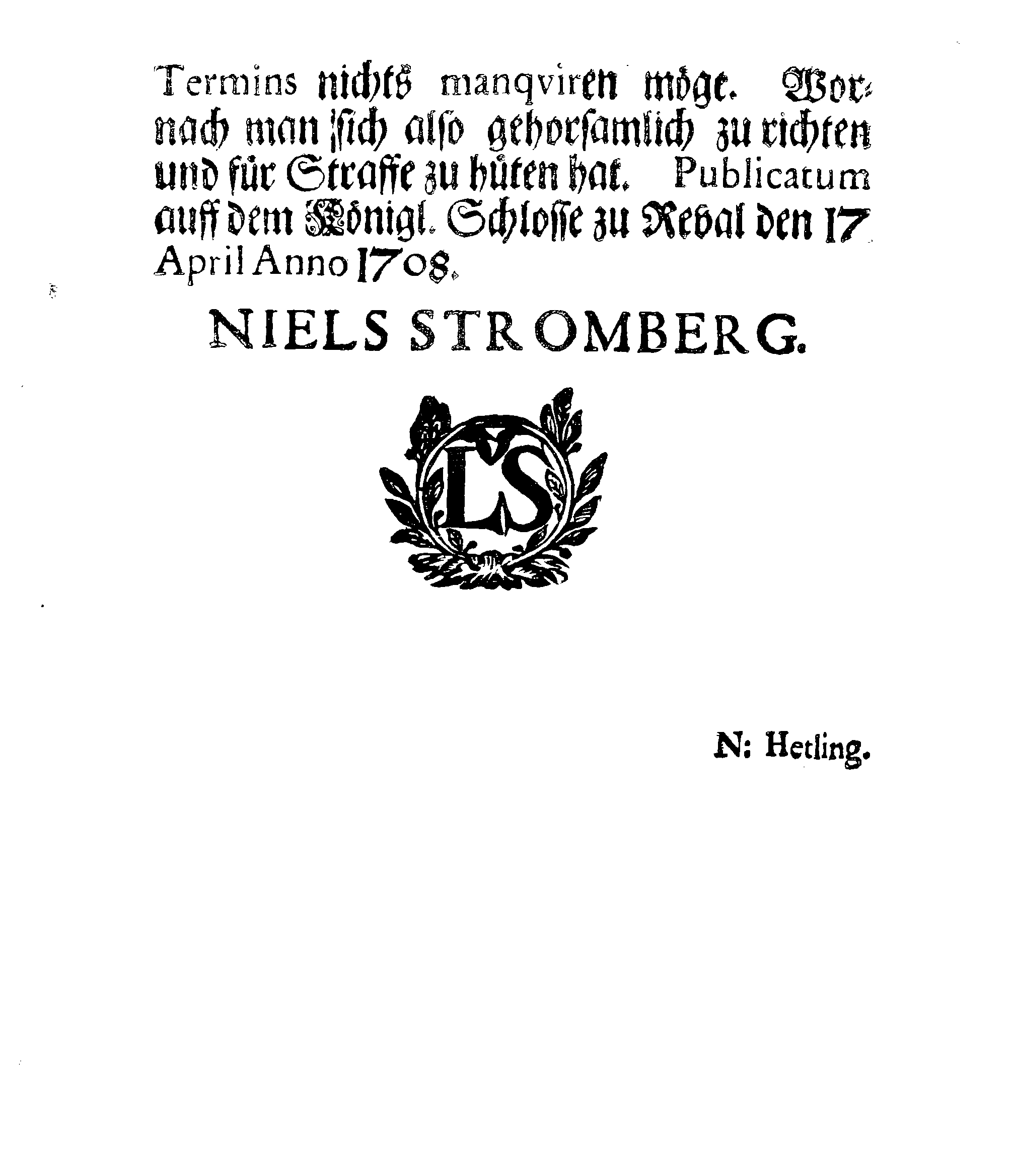 [Nils Strombergi korraldus]