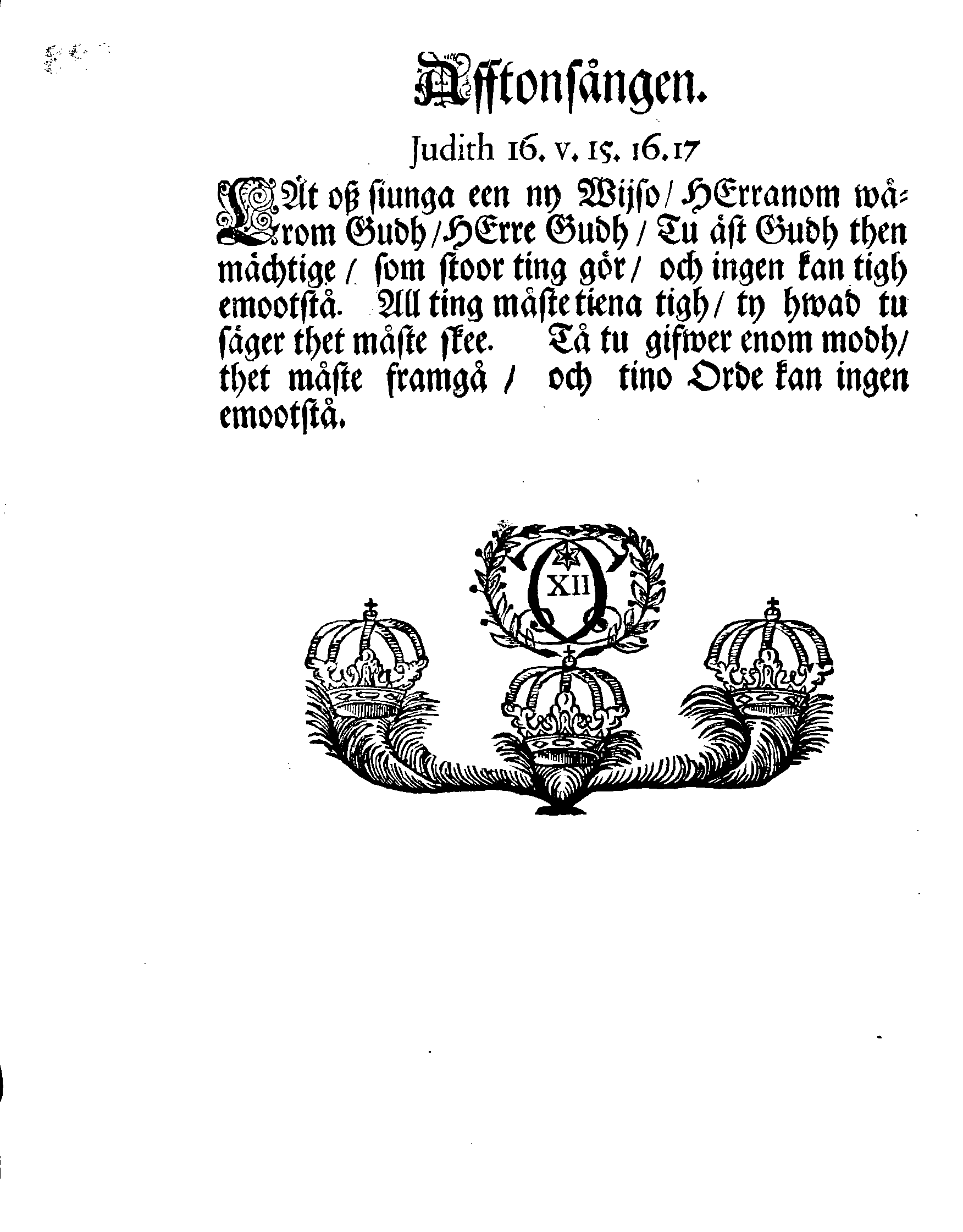 Tacksäijelse-Skrifft öfwer den härlige SEGER, Hwarmed Gudh den Aldrahögste, har wälsignat Hans Kongl. May:tz Wår Allernådigste Konungs Rättmätige Wapen, Emoot Des Fiende, Konungen i Pohlen, Samt Des Sachsiska och Pohlniska Armee, Wid Cliskov i Lilla Pohlen, den 9/19 Julii sidstl. Efter Hans Kongl. May:tz Nådigste Befallning, Upläsen uti alla Församblingar, öfwer heela Sweriges Rijke, ock dess underliggiande Land och Herrskaper, den 20 Novembris, Åhr 1702