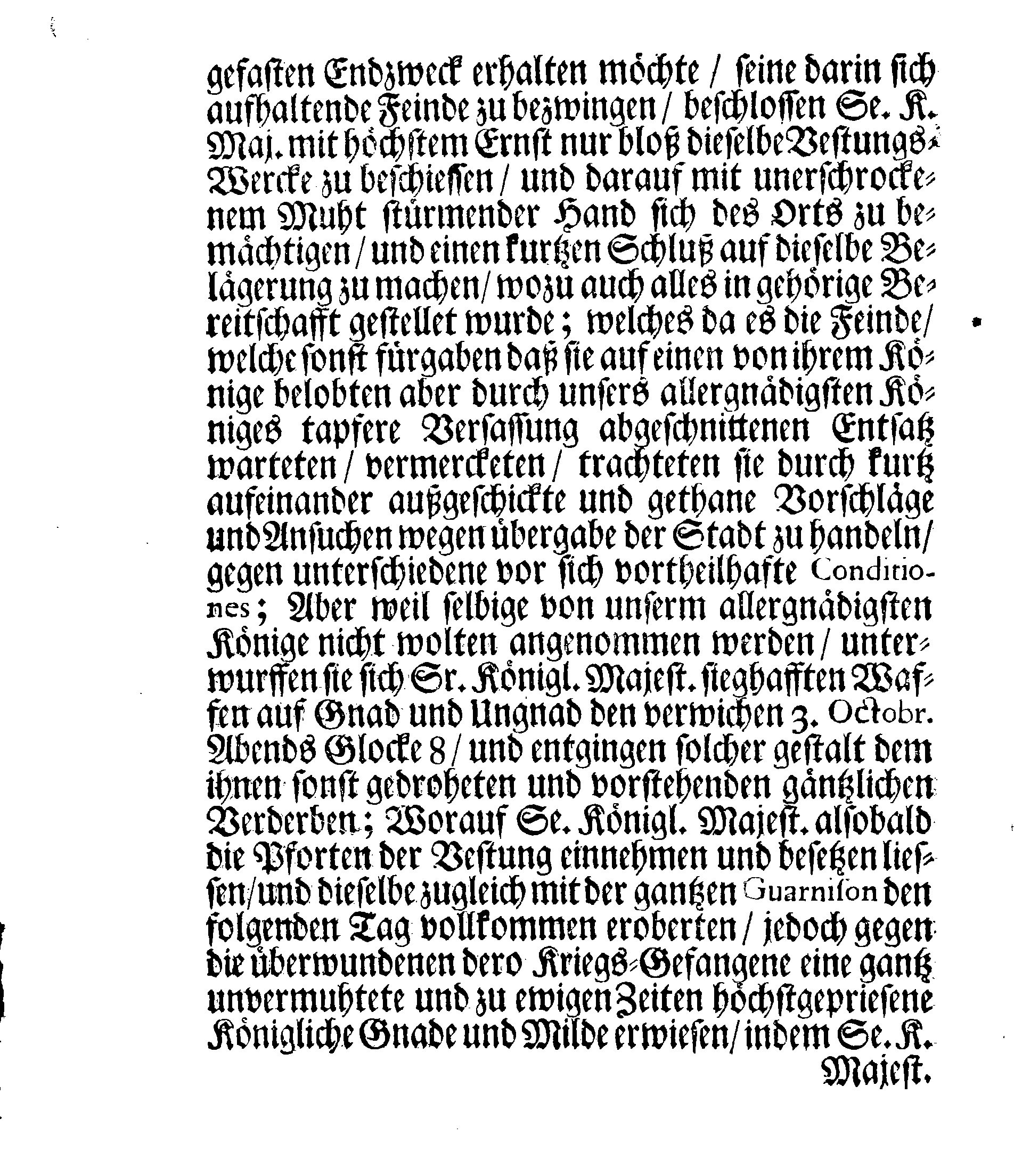 Danck-Schrifft über Ir. Königl. Majest. Rechtmäßige und tapfere Waffen glücklichen Fortgang, womit GOTT dem Allerhöchsten gefallen dieselbe in dem nechstverflossenen Feld-Zuge zu beglücken und zu bekröhnen, wieder Den König von Pohlen und dessen Krieges-Volck, Durch das sieghaffte Treffen bey Pultousk den 21. Aprilis, Und Eroberung der Stadt Thorn den verwichenen 4. Octobris sowohl als sonst. Nach Ir. Königl. Majest. Gnädigsten Befehl, Verlesen in allen Versammlungen in dessen gantzen Reiche Schweden, Groß-Fürstenthum Finnland und denen darunter liegenden Hertzogthümern, Ländern und Herrschafften, den 12. Februarii im Jahr 1704