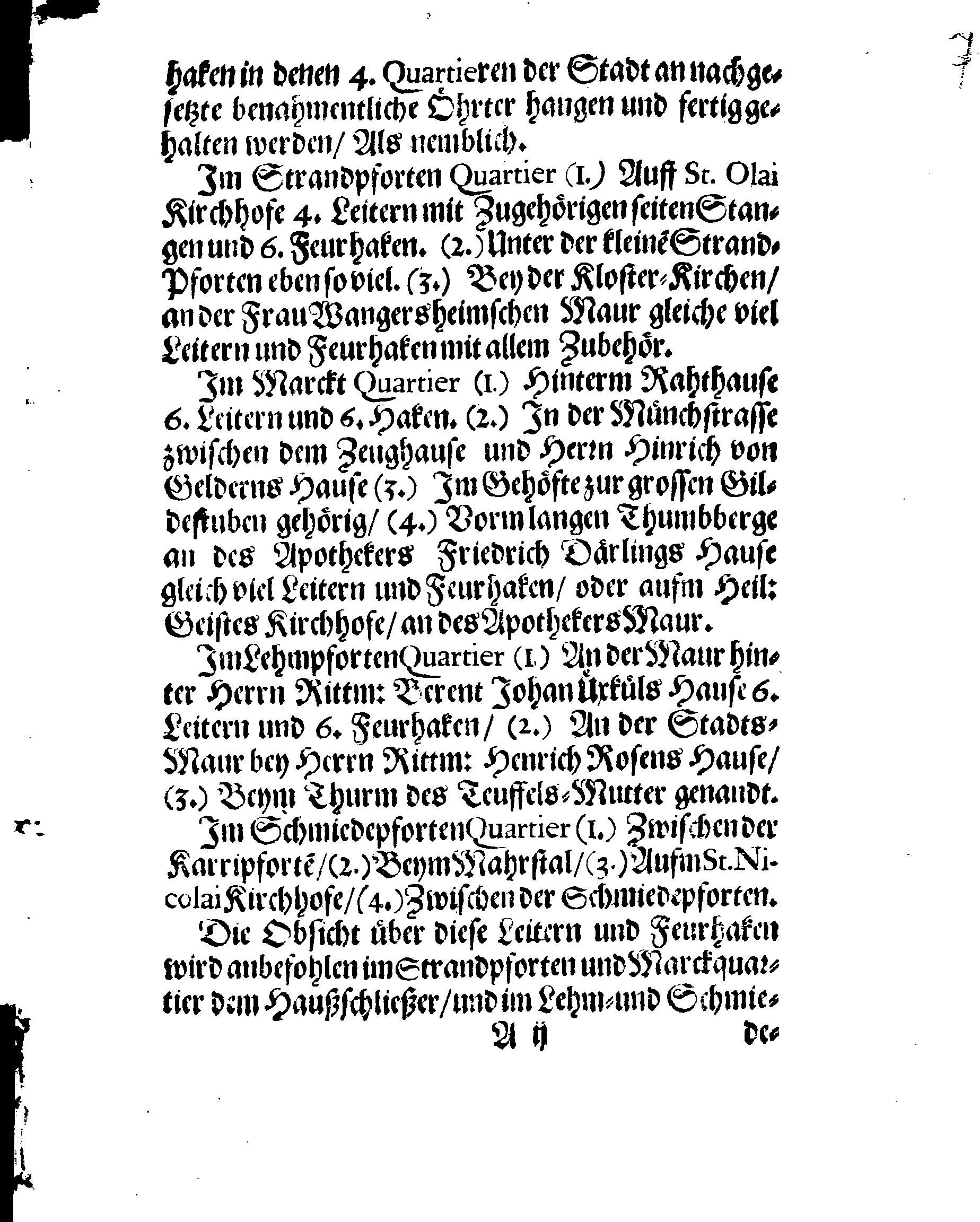 Der Königlichen Stadt REVAL Feur-Ordnung