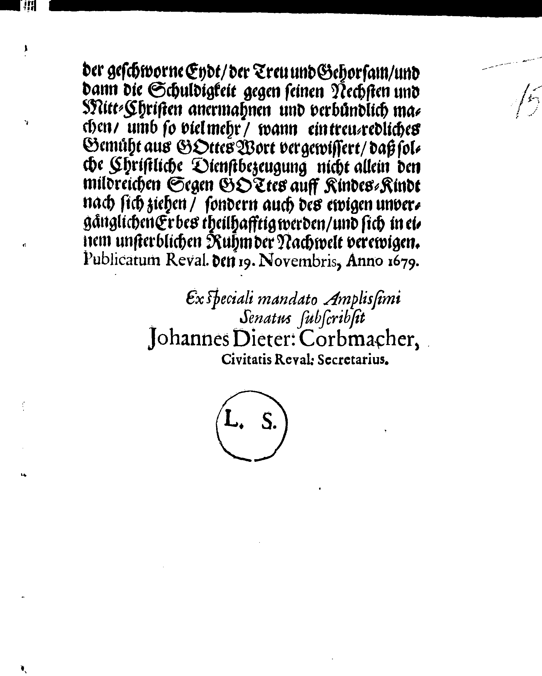 Der Königlichen Stadt REVAL Feur-Ordnung