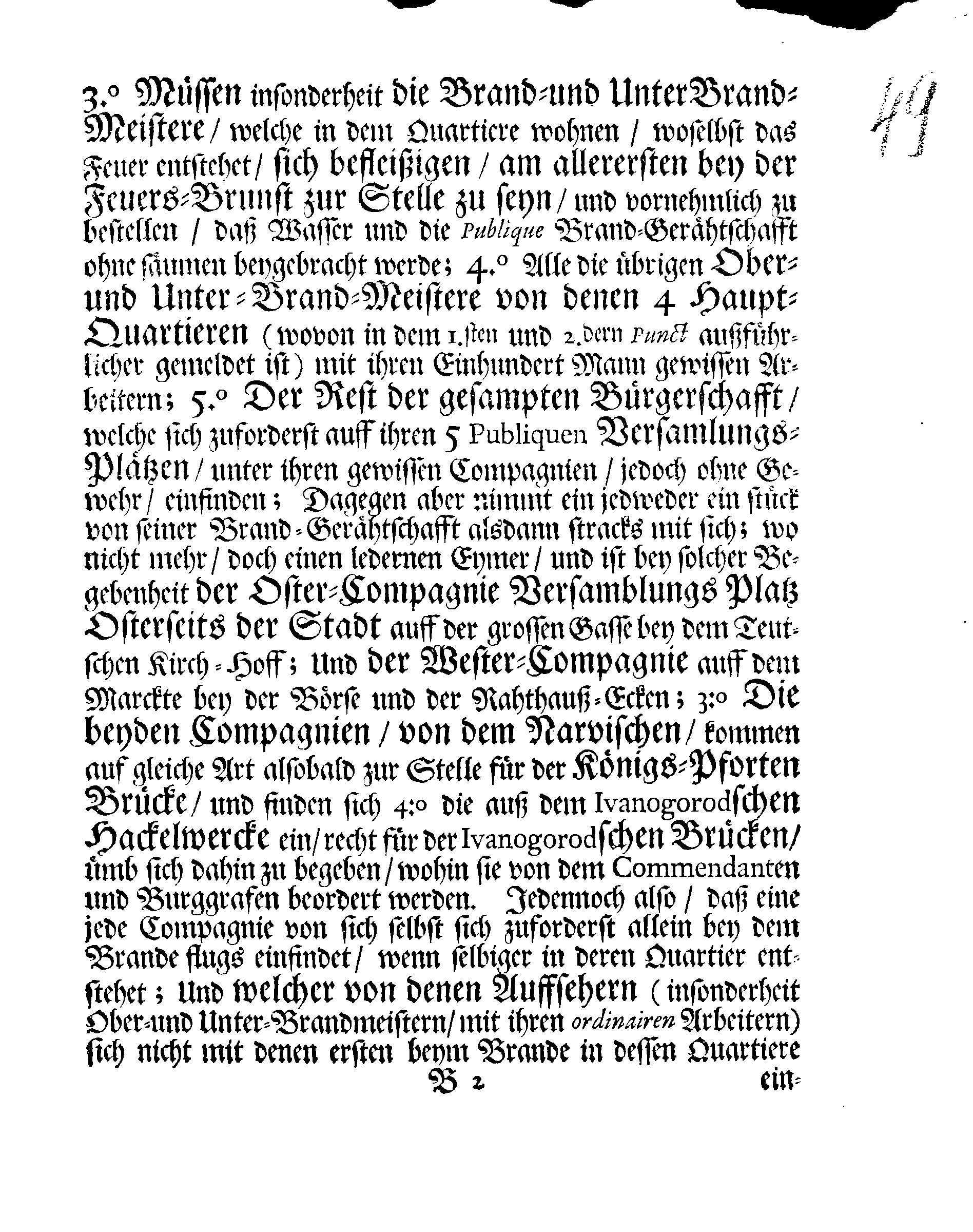Der Stadt NARVA Brand-Ordnung, Nach welcher sich E:Edler und Löbl: MAGISTRAT hieselbst, wie auch andere mehr, welchen dieses angehet, bey solcher Begebenheit zu reguliren und zu richten haben