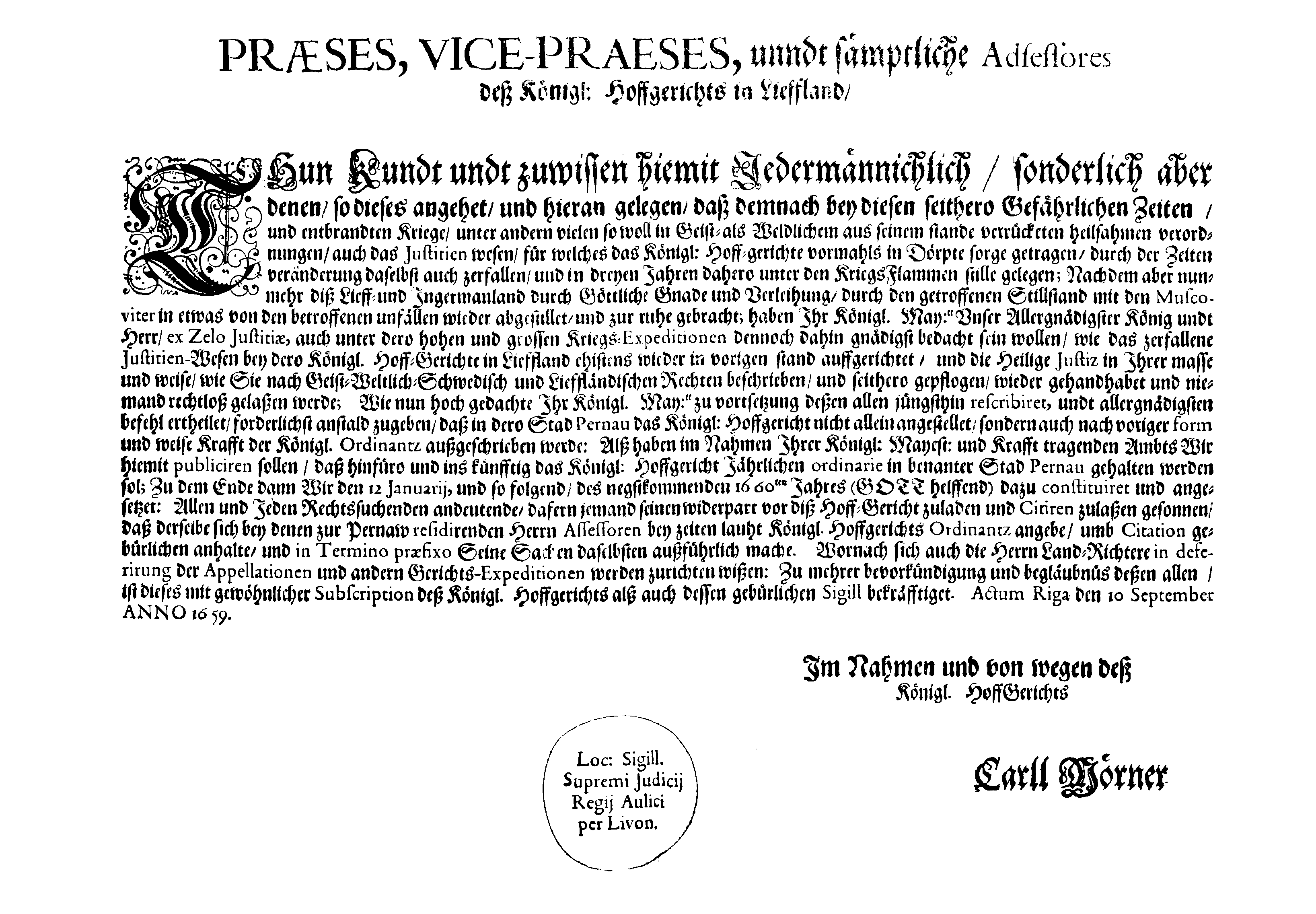 [Liivimaa õuekohtu korraldus]