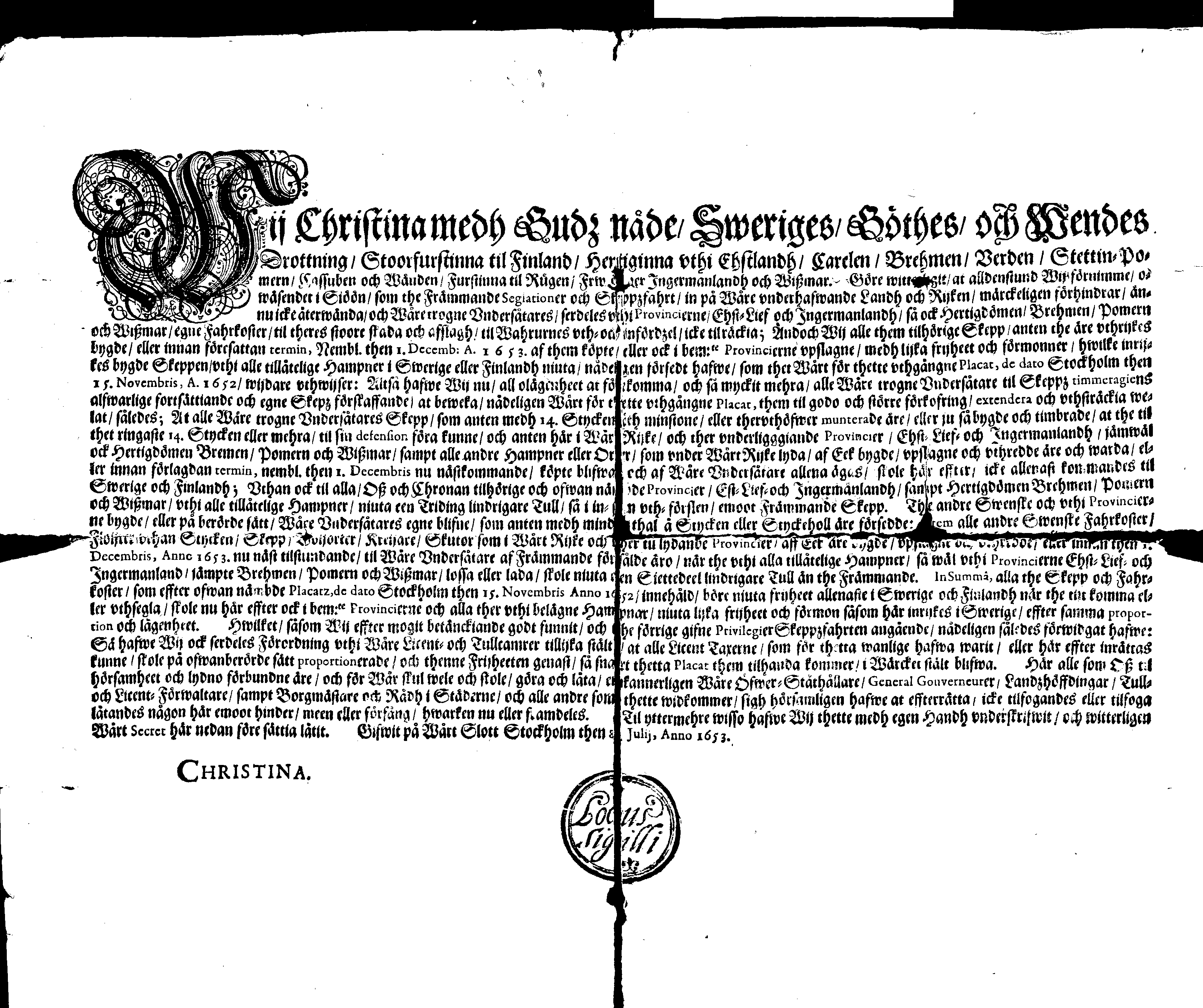 [Kuninganna Kristiina korraldus]