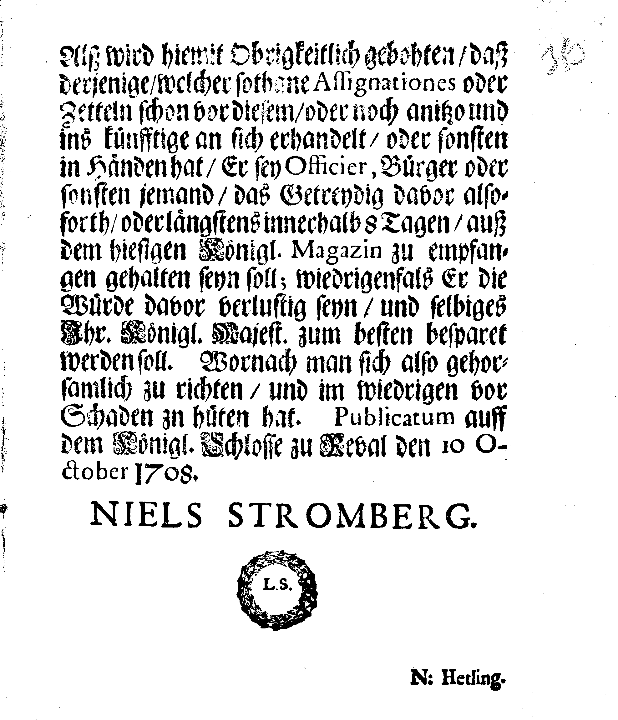 [Nils Strombergi korraldus]