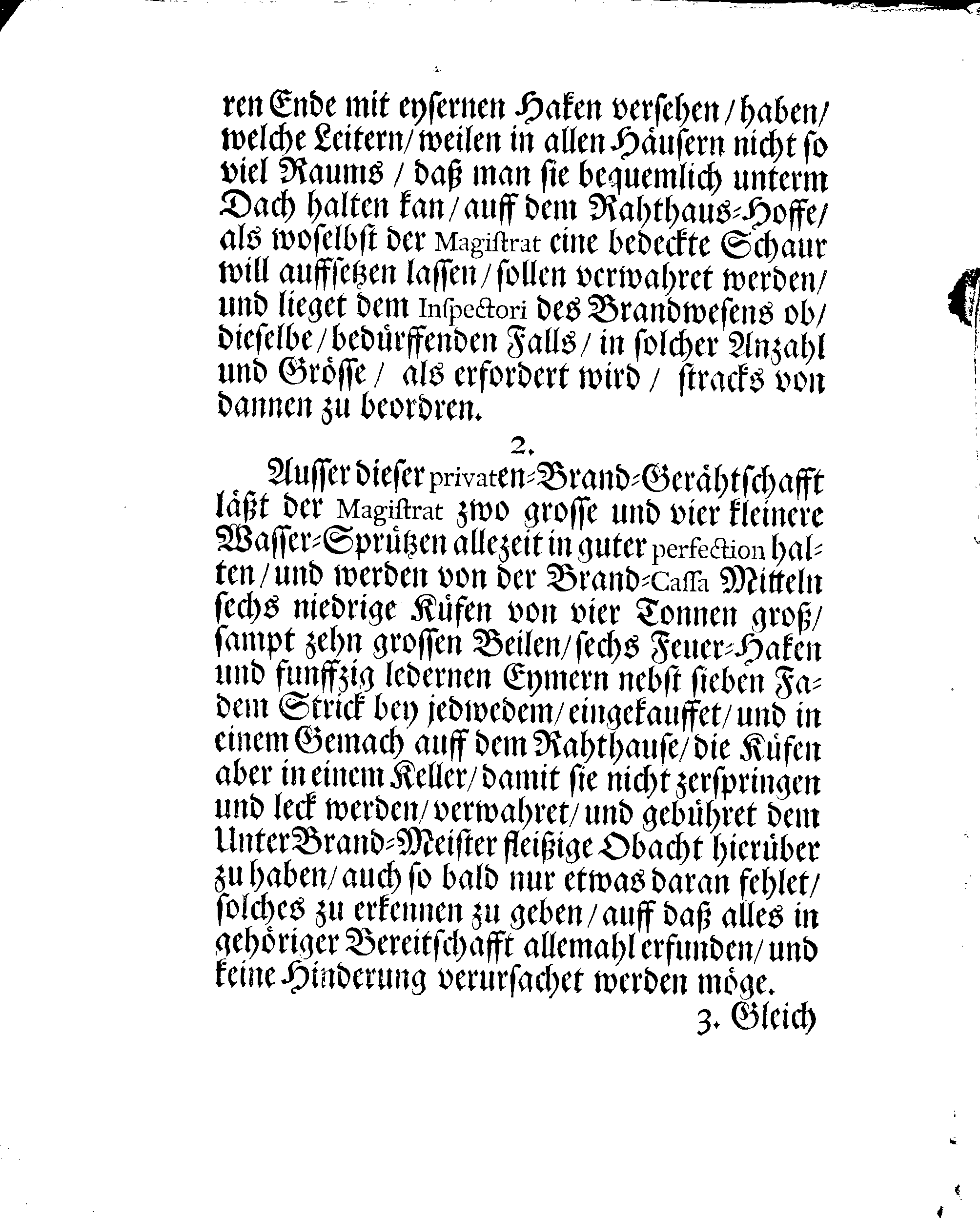 Der Königlichen Stadt NARVA Brand-Ordnung, Welche Mit Ir. HochWolgebohrnen Excell:tz des Herrn Baronen, Feld-Marschalls und Gouverneuren Hn. Otto Wilhelm von Fersens hochgeneigter Approbation erneuret