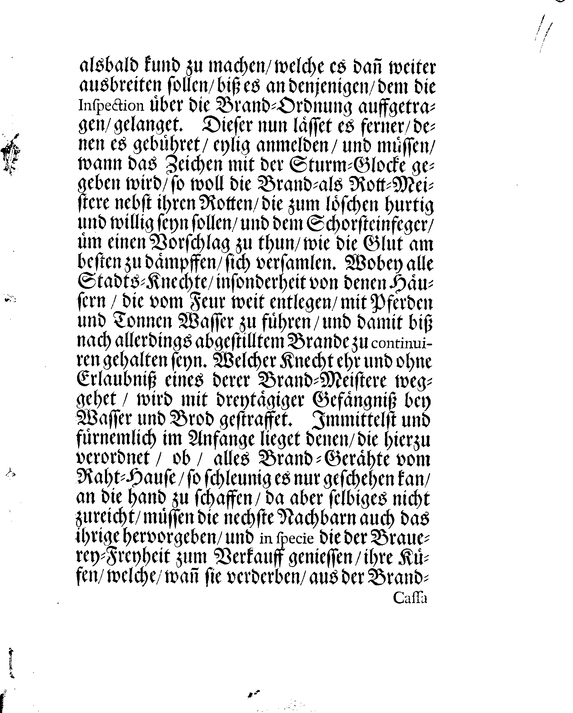Der Königlichen Stadt NARVA Brand-Ordnung, Welche Mit Ir. HochWolgebohrnen Excell:tz des Herrn Baronen, Feld-Marschalls und Gouverneuren Hn. Otto Wilhelm von Fersens hochgeneigter Approbation erneuret