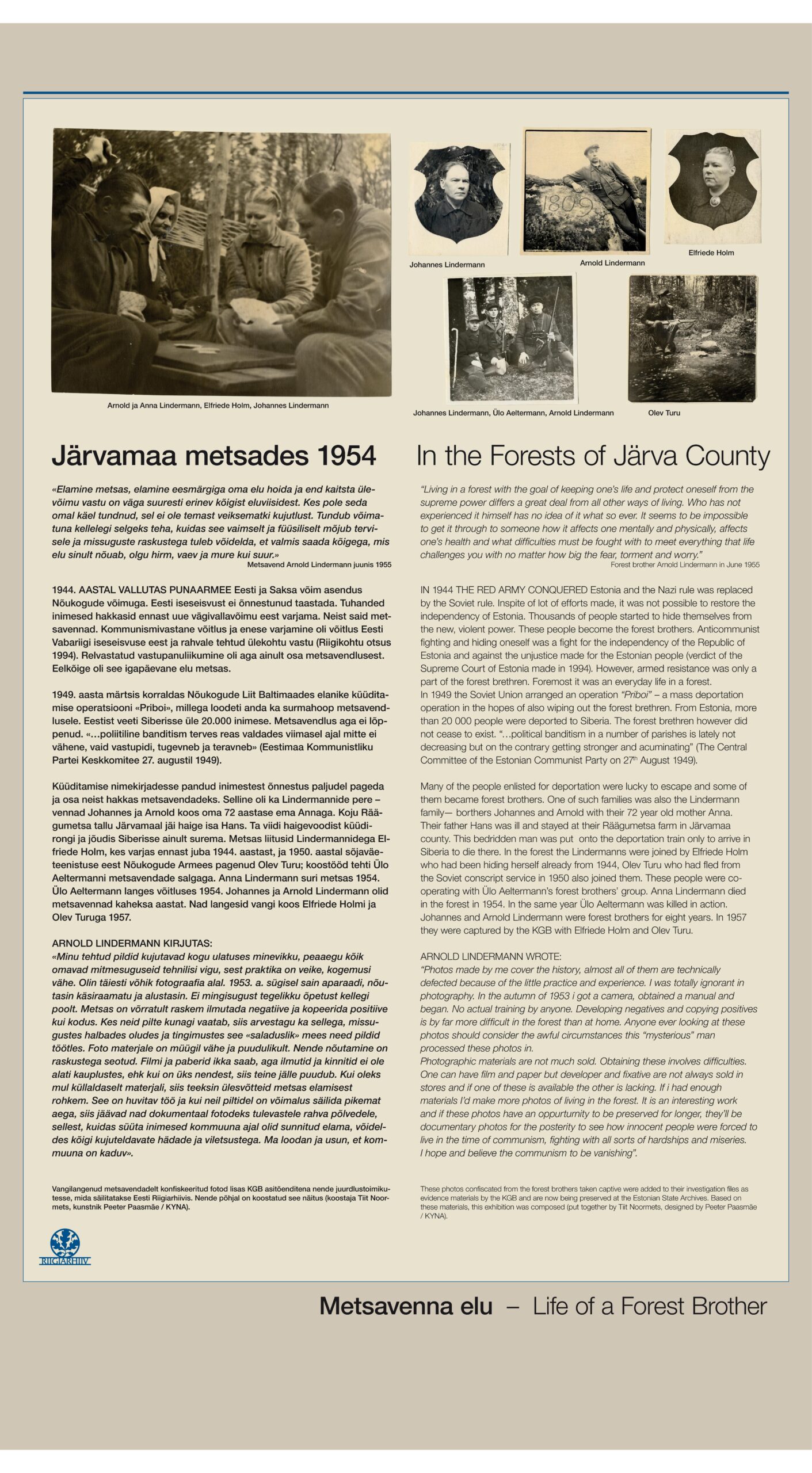 Avastend fotode ja tekstiga "Järvamaa metsades 1954"