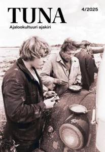 Ajakirja esikaas: Riisipere sovhoosi töötajad 1978. aasta augustis söömas neile põllule toodud sooja lõunat.